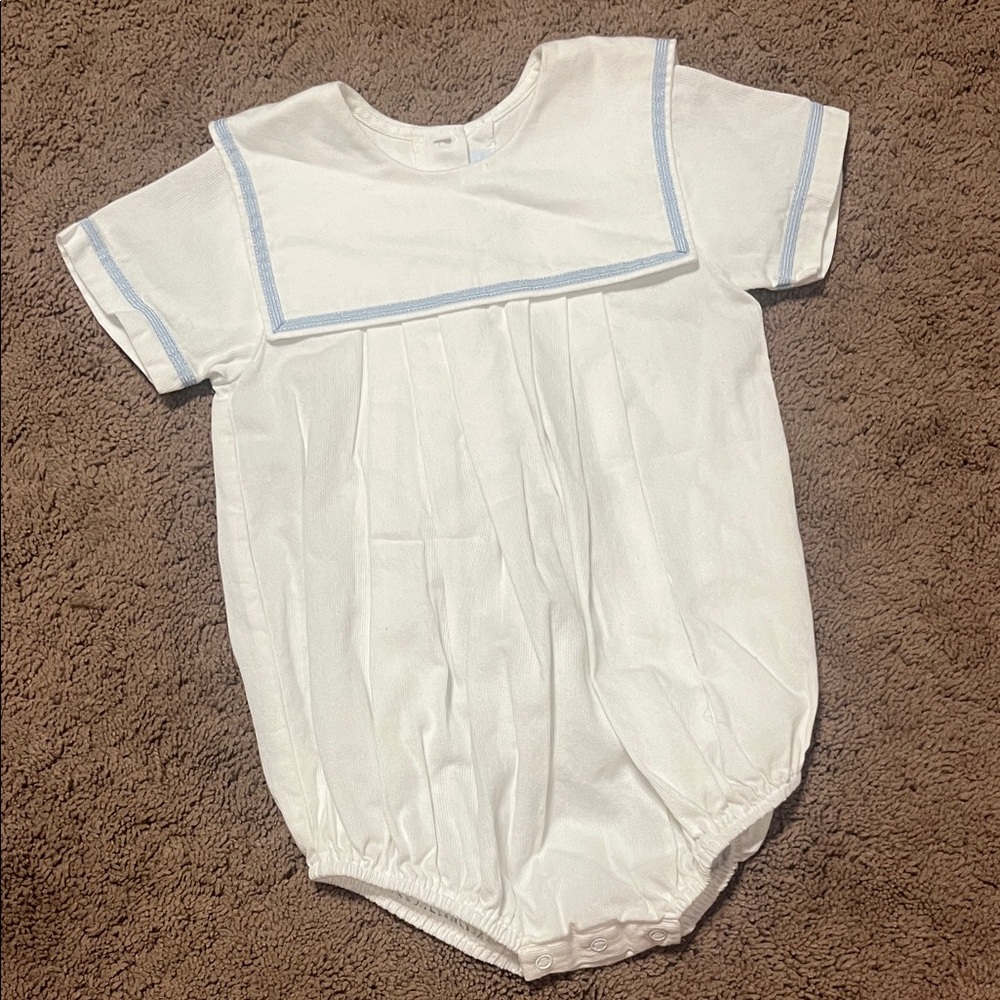 Classic White and Blue Kids One Piece
